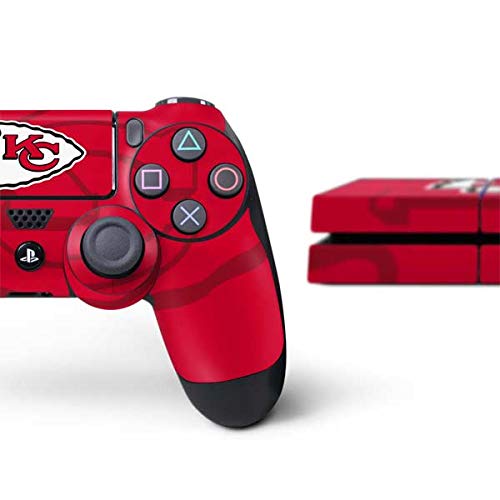 Skinit Decal Gaming Skin Compatible with PS4 Console and Controller Bundle - Officially Licensed NFL Kansas City Chiefs Double Vision Design