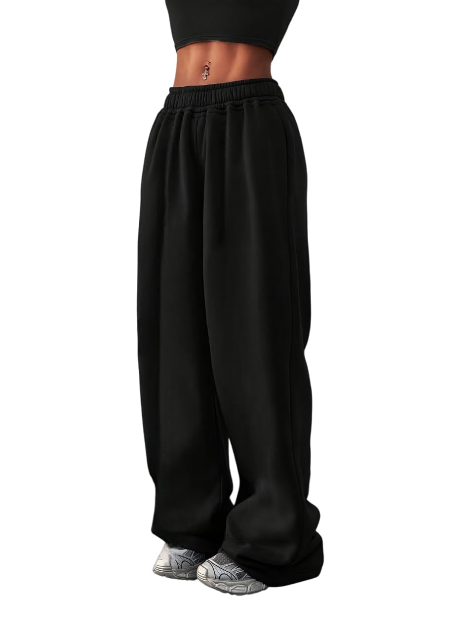 dockstreet Straight Wide fit Long Length Open Bottom Jogger for Women/Trending Multi Pocket Style, Relaxed Casual Pants for Women-picture-26