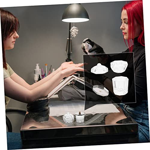 2 piezas de vasos de vidrio para acrílico de uñas miniatura 3