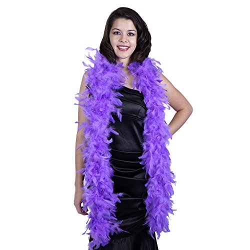 Zucker Chandelle Feather Boa – Medium Weight Boas 6 Ft- Costume Cosplay Accessory, Halloween Party, Carnival - Lavender,2 Yards #TOP7