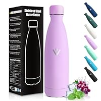 HoneyHolly Borraccia Termica Bambini, Senza BPA, Borraccia Termiche, 500ML Acciaio Inossidabile 18/8, Bottiglia Termica A Prova di Perdite, Termos per Scuola, Campeggio, Sport-Viola Chiaro