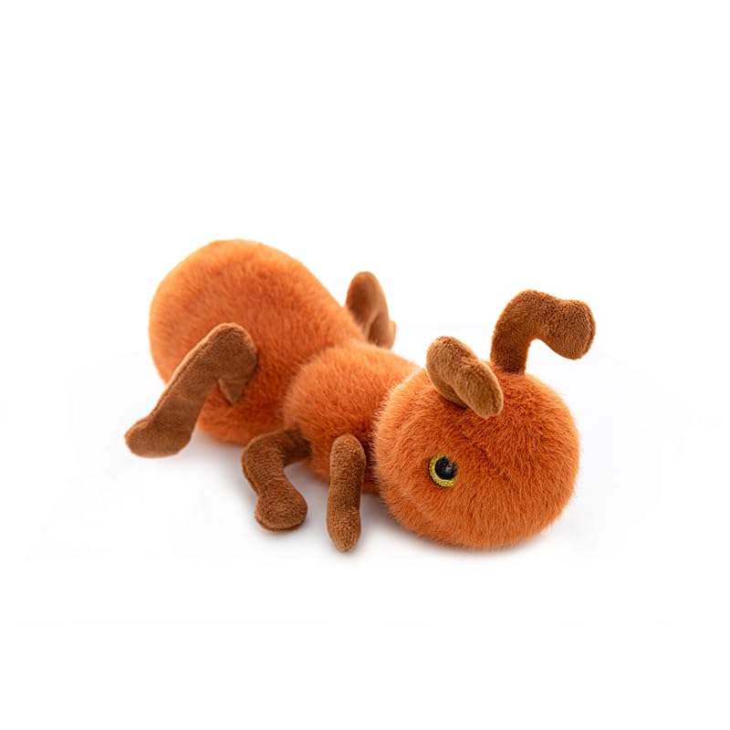 ZBELLO 20cm Ant Plush Toy, Cute Brown Stuffed Animal Soft Toy for Kids, Realistic Fluffy Insect Plushie Wrist Rest for Desk, Cuddly Toy Gift for Boys Girls Birthday Christmas