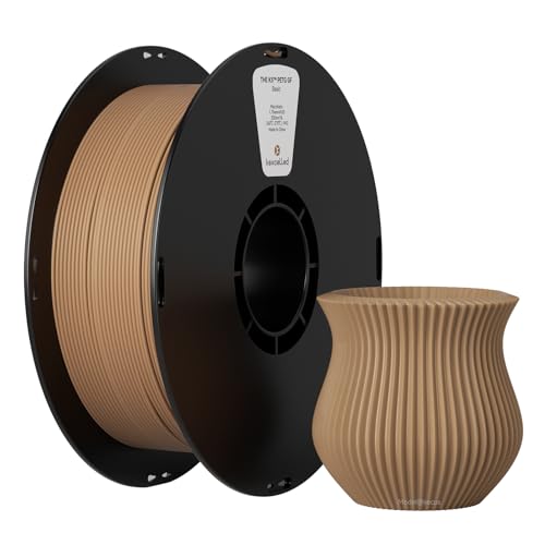 kexcelled Glass Fiber PETG GF Filament Brown, High Stiffness, Durability, Weather Resistant, Matte PETG-GF 3D Printing Material 1.75mm 1KG, Fit FDM 3D Printers