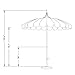 California Umbrella 8.5' Rd. Pagoda Style Patio Umbrella, White Pole, Red/Natural