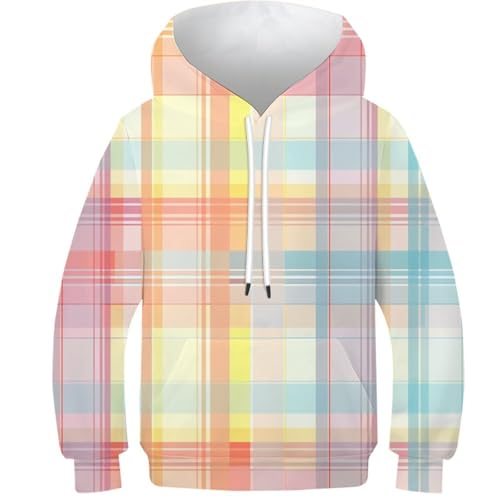 Sweatshirt imprimé 3D enfants avec poches et capuche manches longues 7-9Y