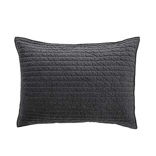 Elegant Life Home Bed Pillow Shams Royal Cotton Velvet Pic-Stitch Standard Pillow Sham - 20'' x 26'', Gray