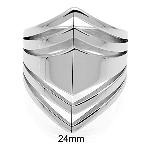 Jude Jewelers Stainless Steel Chevron Style Chunky Wrap Statement Promise Anniversary Birthday Festival Party Ring4