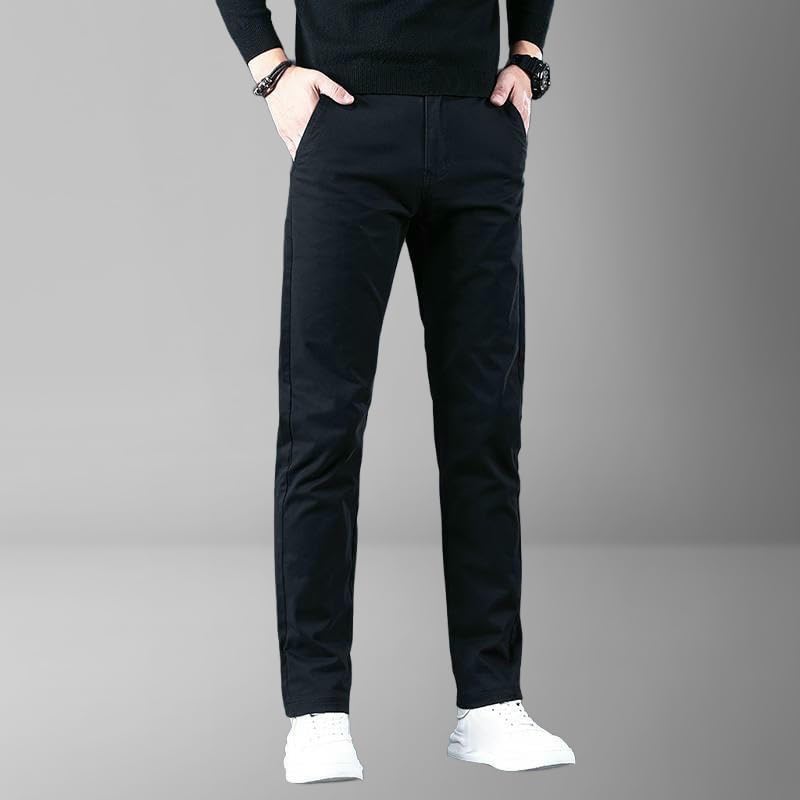 Men's Spring Autumn Loose Straight Business Khaki Casual Pants4