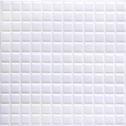 HyFanStr Calcomanías Pegatinas de baldosas Pared - Azulejos Adhesivos Cocina Cortable Impermeable - Adhesivos Decorativos 3D para Cocina y Baño - 4 Hojas