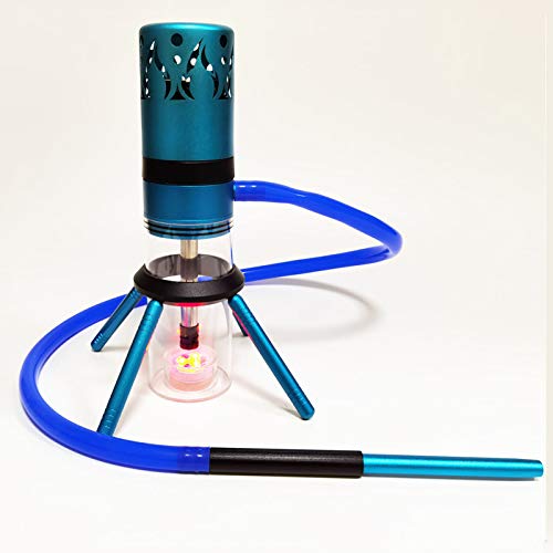 Modernes Mini-Shisha-Set mit Schlauch, Shisha-Schüssel, Legierung, Stützrahmen, Vase, magisches LED-Licht für bessere…