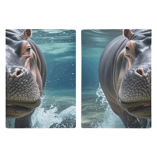 Porte-passeport en cuir, le cadeau de voyage parfait avec son motif hippo de plongée