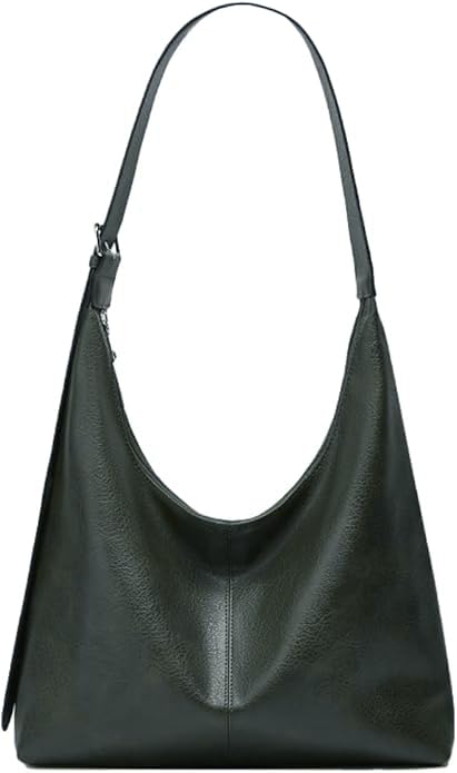 Image of Slouchy Tote Bags for Women Retro Vegan Leather Shoulder Crossbody Bag Faux Leather Handbag Purse Satchel Soft Leather Bag