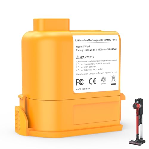 25.55V 3900mAh Battery Compatible for LG CordZero A9 Series Cordless Vacuum Compatible with LG Vacuum A905RM A906SM A907GMS A916 A9K-PRO A9T-ULTRA A9 A9+ A9N A9M A9K-CORE A9K-MAX A9MULTI