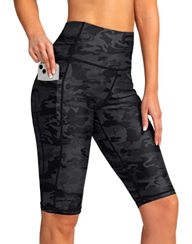 Image of SANTINY Women's High Waisted Swim Shorts with Pockets UPF50+ Long Board Swimming Shorts for Women with Liner