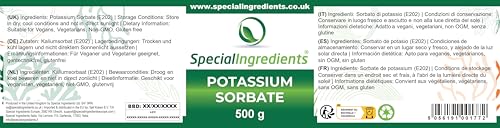 Special Ingredients Potassium Sorbate (Mould Inhibitor) 1kg Premium Quality, Non-GMO, Gluten Free – Recyclable Container