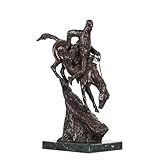 NILEEBUKER Bronze Mountain Man Statue Frederic Remington Sculpture Replica Home Decor 12.2 Inches