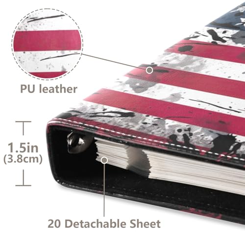 Álbum de fotos adhesivo DIY Scrapbook con diseño de bandera americana, 3 anillas, 40 páginas, tamaño 11.8 x 11.2 pulgadas miniatura 4