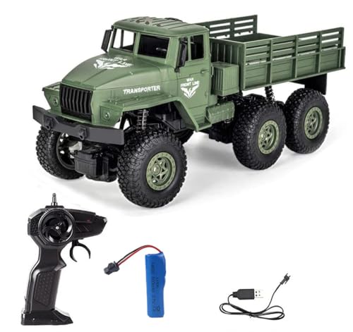 Image of Magicwand 1:16 Scale R /C Rechargeable 4 Wheel Drive Off-Road US Military Truck with LED Headlights【Pack of 1】【Military or Brown】