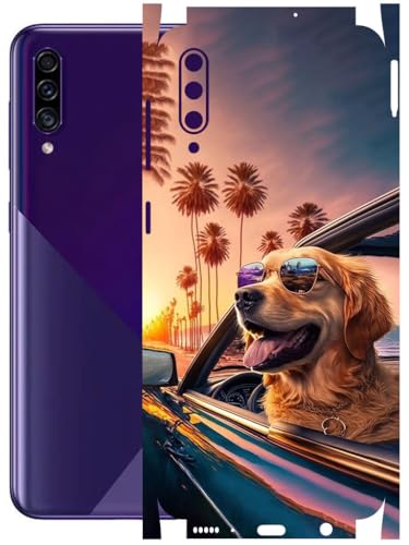 Image of AtOdds - Full Body Back Screen Guard Protector Film - Lamination Wrap Skin Sticker Compatible with Samsung Galaxy A30s | Scratchproof Matte Finish (Happy Doggo)