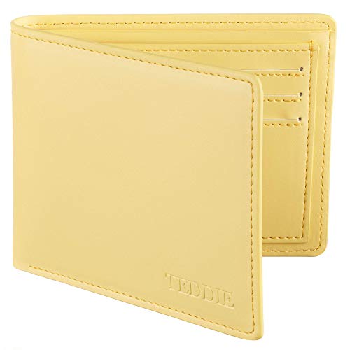 Portefeuille fin avec coffret cadeau Teddie London pour homme et femme en jaune