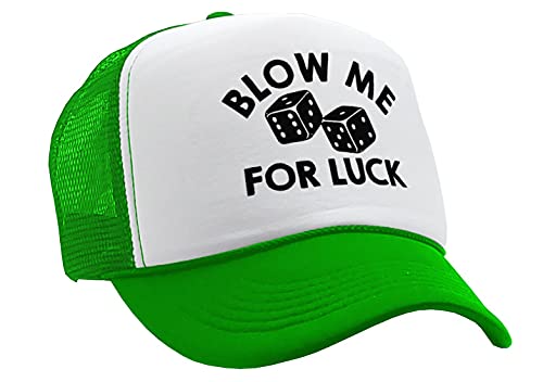 Image of Guacamole - Blow ME for Luck - Casino Craps dice - Vintage Retro Style Trucker Cap Hat