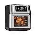 KLARSTEIN AeroVital Fry - Friggitrice ad Aria Calda, 3D-heating System: 1500W, Volume XL: 10L, 9 Programmi, Cool Touch Housing, Timer 60 Min, Termostato: fino a 220°C, Pannello Touch, Nero/Argento