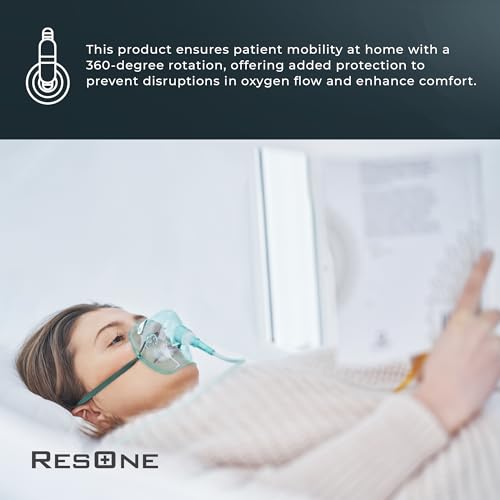 Image of ResOne Oxygen Tubing Swivel Connector, 1‑Pack - Male /Female 360 Rotating O2 Hose Coupler for Standard Oxygen Tubing, Leak‑Resistant Barbed Design (Pack of 2)