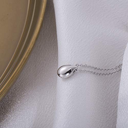 Fonsalette Dainty Teardrop Necklace For Women Teardrop Earrings For Women Layered Necklace Minimalist Sterling Silver Choker Necklaces (Silver-Necklace) (Silver-Necklace) #TOP2