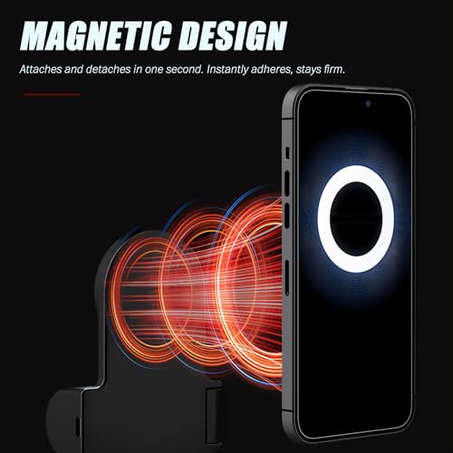 Magnetic Selfie Ring Light, Snap Grip with Detachable Bluetooth Remote Control for iPhone, Rechargeable LED Fill Light, Smartphone Camera Handle, Photo Shooting Acccessories Compatible with Magsafe