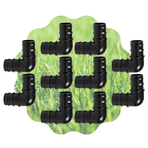 acquaverde Codo conector angular para tubos de riego 90° Portagomma negro huerto fácil (10, 20 mm)