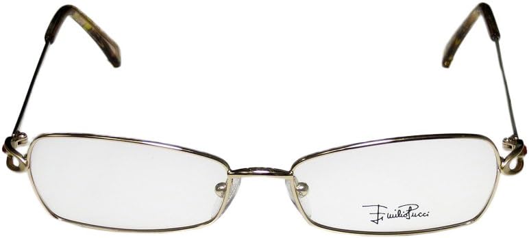 Emilio Pucci 2113r Womens/Ladies Designer Full-rim Eyeglasses/Eye Glasses (52-16-130, Shiny Gold)