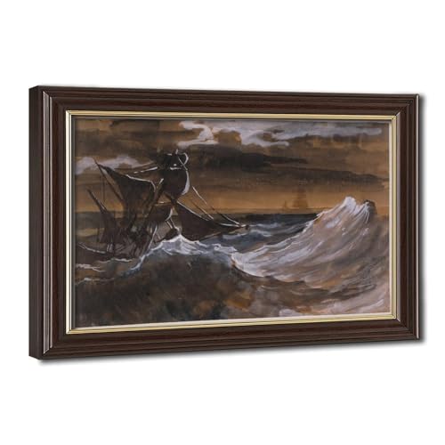 Toile Voilier Gericault 61x91 cm grand tableau de decoration murale pour bureau et salon