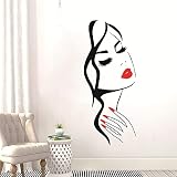 Wall Decal Beauty Salon Manicure Nail Salon Wall Art Sticker Beautiful Girl Face Lips Home Decor Sti