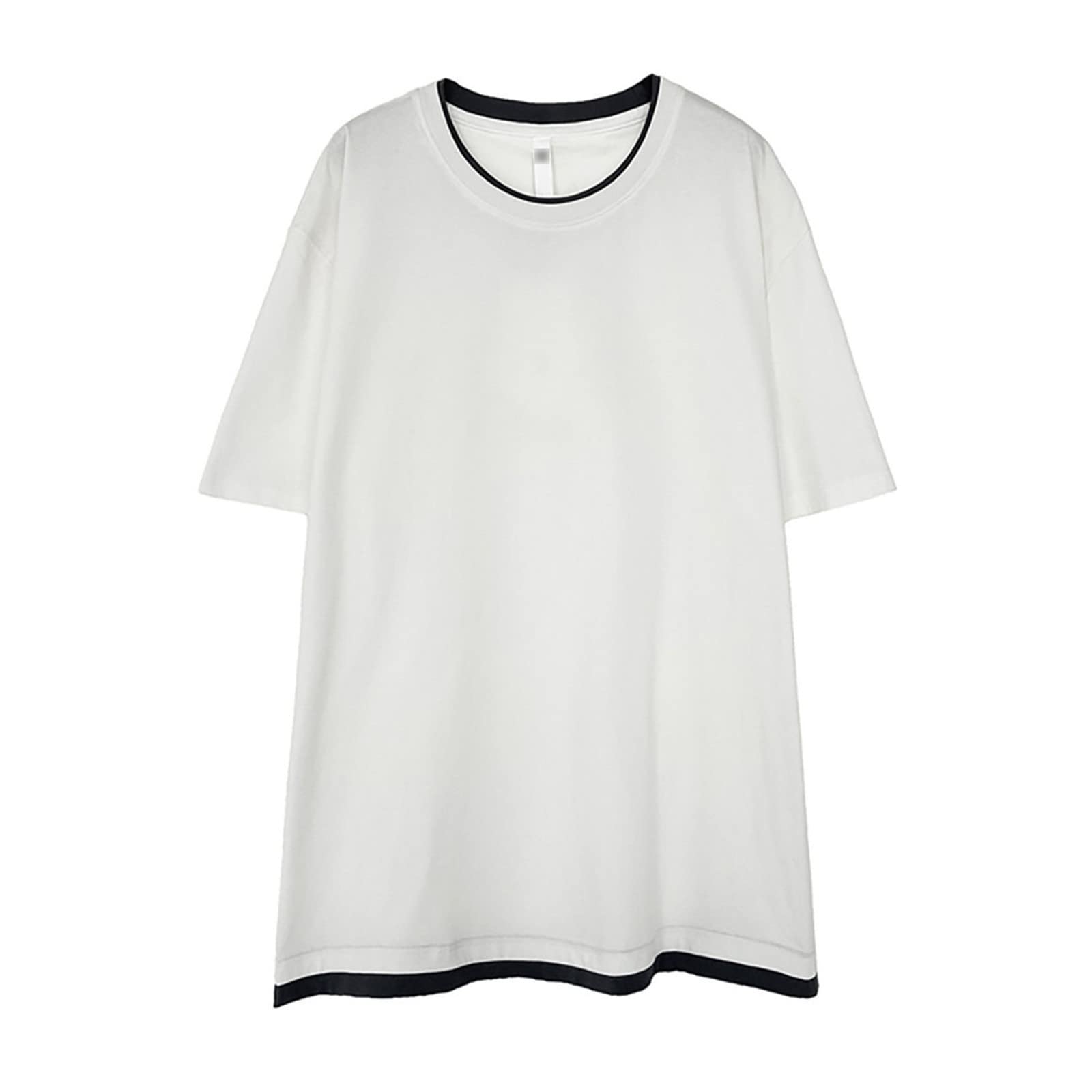 Camiseta de manga corta Harajuku de verano y primavera divertida de color sólido con gráfico de algodón