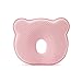 SONARIN Almohada para Bebe plagiocefalia,prevenir-curar la Cabeza Plana in Memory Foam Prevención de cabeza plana Almohada suave para niños pequeños, para bebés de 0 a 12 meses(Rosa)