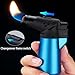 Torch Lighter Refillable Butane Lighter Windproof Dual Flame with Safety Lock and Flame Lock Suitable for Outdoor Camping BBQ(Blue)