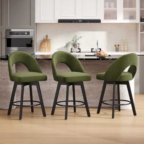 Image of YaFiti 24 inch Counter Height Swivel Bar Stools Set of 4, Green
