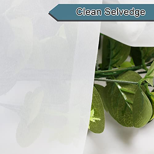 Lecloud Sheer Curtain Panels Set 84" Inches Long, Solid Voile Light Filtering Airy Curtains Window Treatment Drapes For Living Room, 2 Panels Elegant Bedroom Sheer Curtains, White, 40" Wx84 L #TOP4