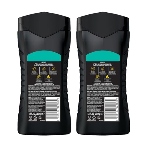 Image of AXE Apollo 3-in-1 Body, Face & Hair Wash | Fresh Sage & Cedarwood Scent | 12H Refreshing Fragrance | Combo of 2 | 250 ml Each