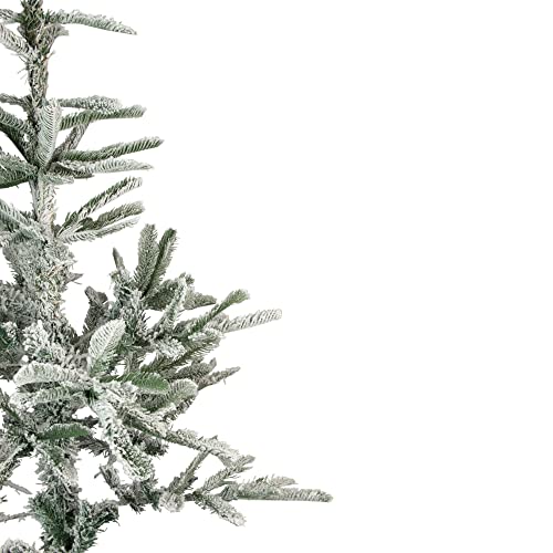 7.5' Slim Flocked Nordmann Fir Artificial Christmas Tree - Unlit #TOP3