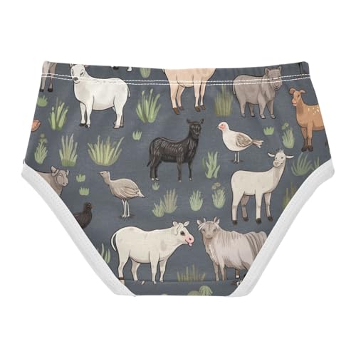 Kids Underwear Girls, Farm Themed Animals Toddler Girl Panties, Girls Cotton Underwear, 2T–8 Years2