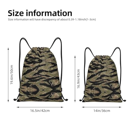Tiger Stripe Camo Printed Drawstring Bags - Waterproof Gym Bag with Personalized Design - Draw String Bags4
