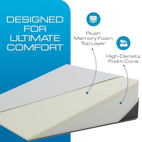 Kӧlbs Extra Wide Bed Wedge Pillow with Memory Foam Top | (Extra Large 7.5 Height (31 x 33 x 7.5) | Stylish Jacquard Cover | Extra Large
