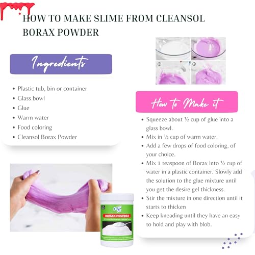 Image of Cleansol Borax Powder 500 g | Multipurpose Cleaning Powder & Laundry Booster | Detergent Enhancer, Stain Removal & Slime Making Use
