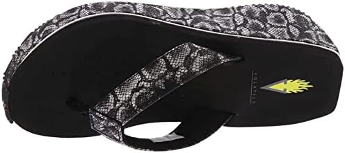 VOLATILE Women's Wedge Sandal, Black Python, 9 | Image 1