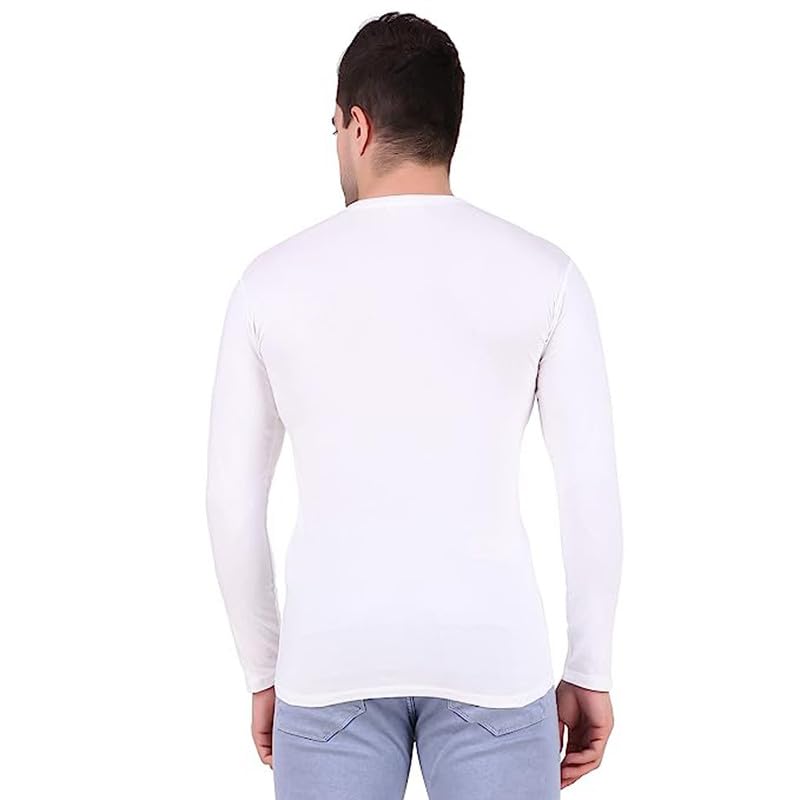Image of Black & Red Letter P Printed Full Sleeve Round Neck T-Shirt for Men
