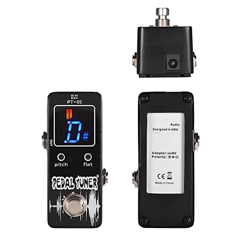 yeacher Pedal de afinador cromático Xvive PT-05 com calibração de afinação e ajuste plano Full Metal