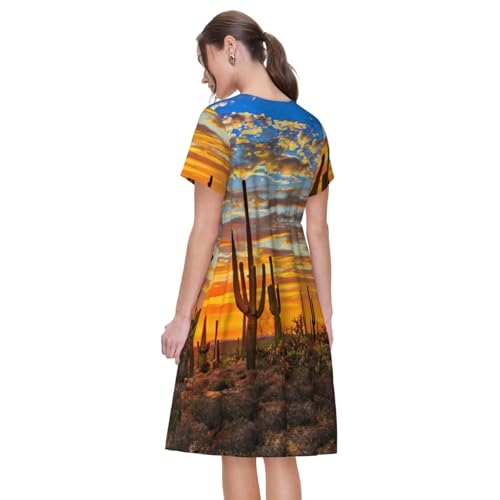 Robe d'été cactus pour femme au style décontracté
