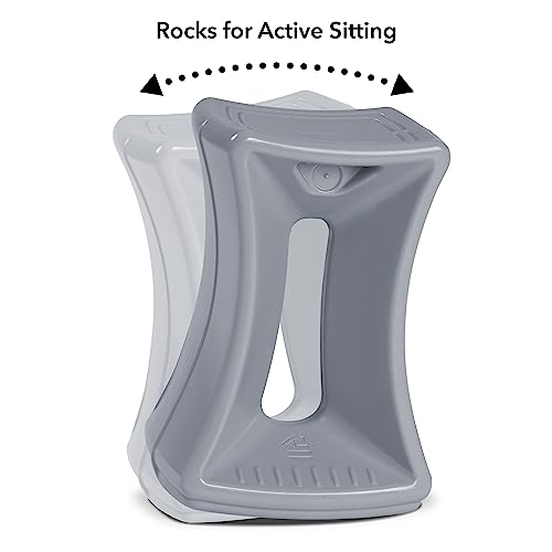 Image of Simplay3 Active America Fit Balance Chair, 20 inch Stool for Adults and Teens- Ergonomic Office Desk Chair with Rock, Wobble, Tilt Motion for Learning, Work and Study, Steel Grey