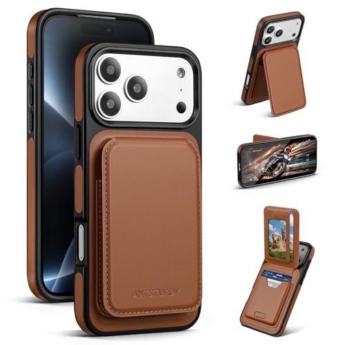Antsturdy for iPhone 18 Pro / 17 Pro Phone Wallet Case,Brown